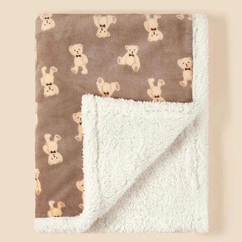 Winter Baby Blanket Swaddle Wrap Flannel Lamb Fleece Warm Quilt For Newborn Bedding Soft Baby Stroller Blanket For Newborn Hot