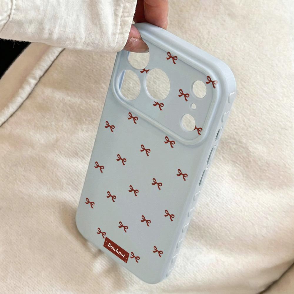Sweet Bowknot Phone Case For iPhone 17 Pro Max Case For iPhone 16 15 14 13 12 Pro Max 11 Silicone Shockproof TPU Bumper Cover