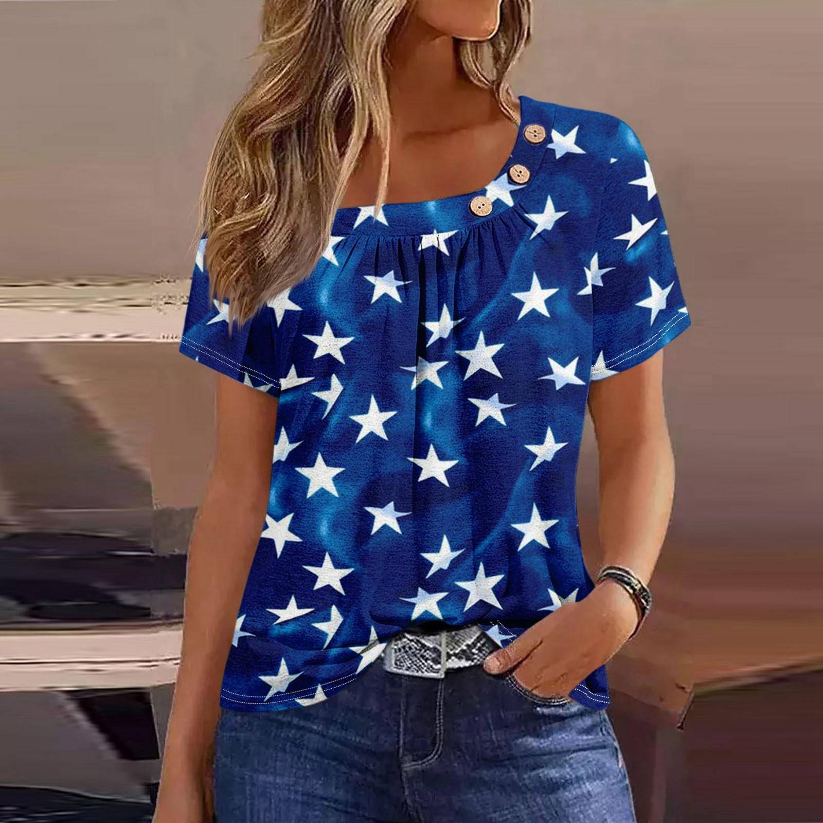 Женская повседневная футболка с короткими рукавами и v-образным вырезом с принтом — фото 9