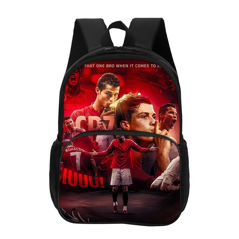 Children Rucksack Carry Bags Pencil Carrier M-Mbappe 3Pcs set with Front Pocket Backpack Football Star Rucksack