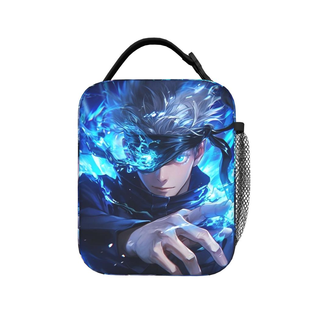 Gojo Satoru De Insulated Lunch Bags Cooler Bag Reusable,Meal Container Jujutsus Kaisens Anime Portable Tote Lunch Box