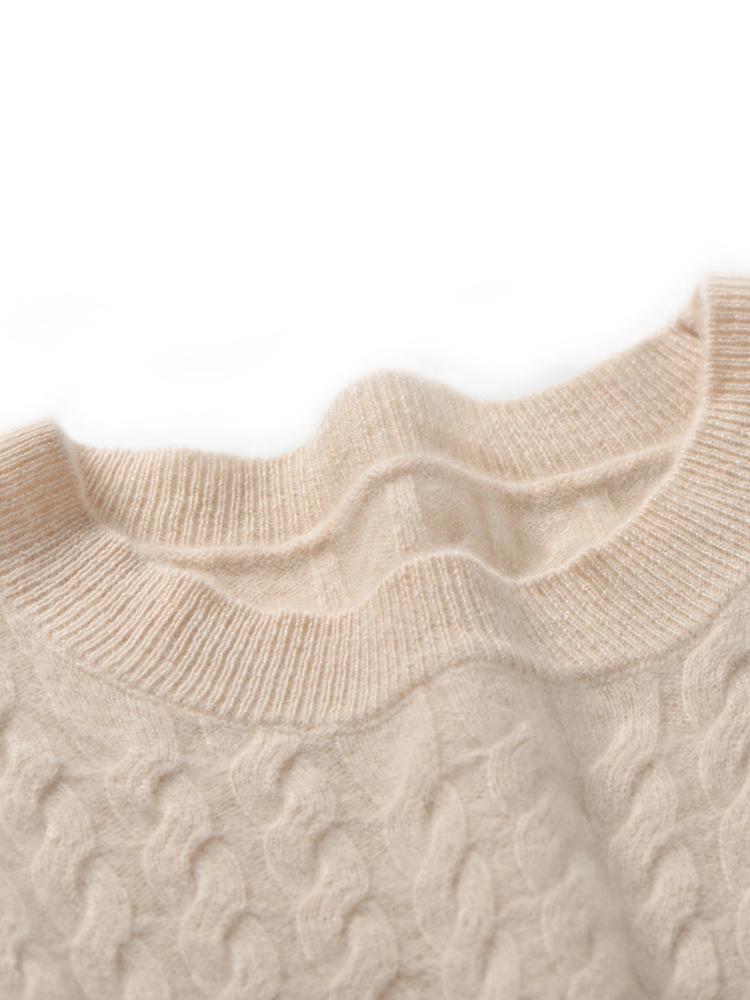 Women's Cashmere Sweater Qinghe Cashmere 30% Cashmere 70% Wool Autumn and Winter Cashmere Pullover Soft and Warm