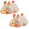 2Pcs Cute Silicone Night Lights Rabbit Cartoon Bedroom Lamp for Children's Room Decor Rechargeable Timing Dimming Sleep Night Light