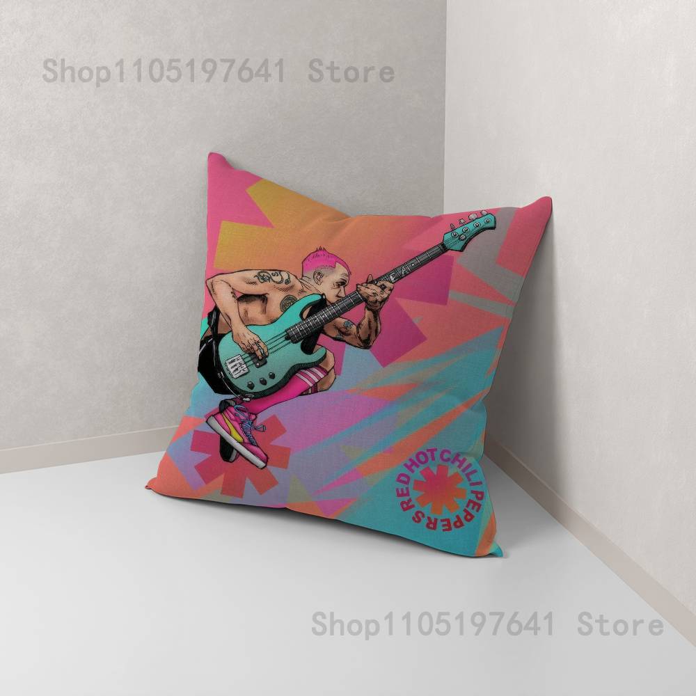 Chili Red RHCP Pillow Case For Sofa Decor Car Office Room Printing Cushion Cover Decorations and Protector