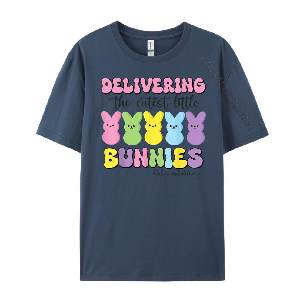 

Delivering The Cutest Bunnies Labor Delivery Nurse Easter White Graphic Tee Free Shipping Clothes T Shirt for Men Illustration 3XL