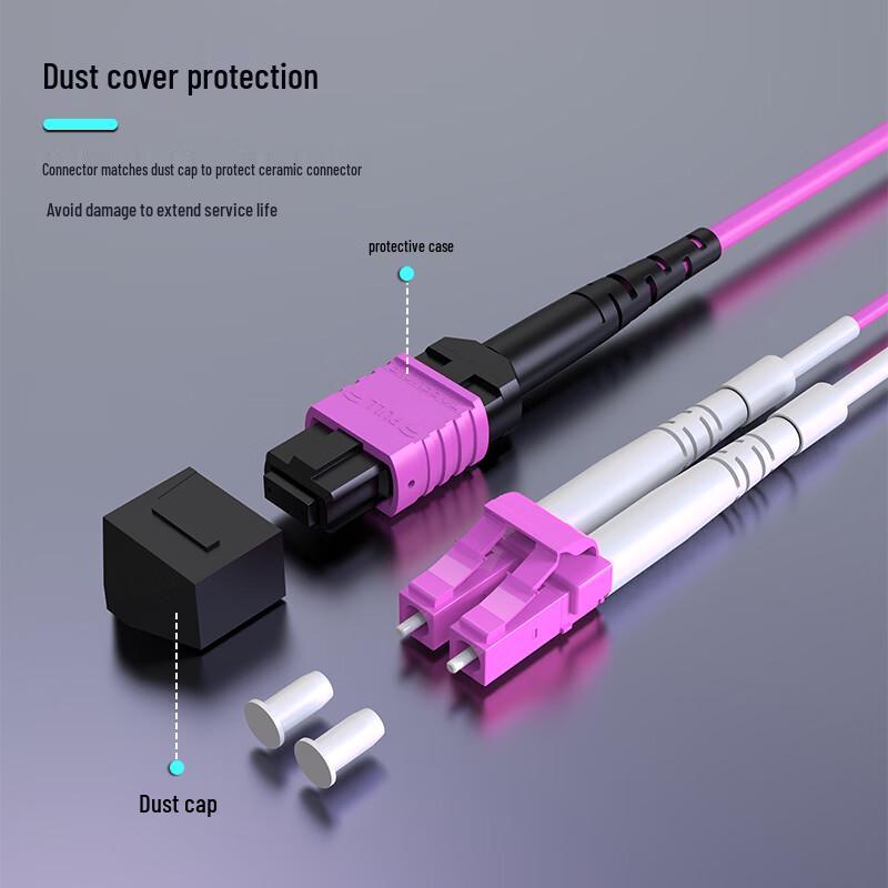 Dasheng MPO-LC 24-Core OM4 Multimode Fiber Optic Patch Cable