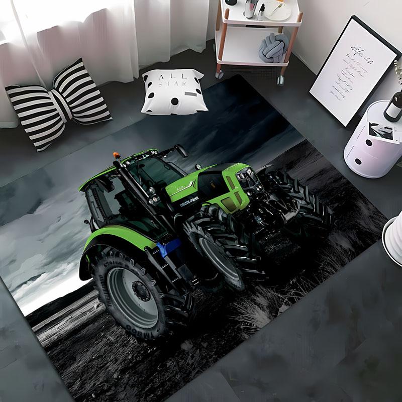 Car Tractor Series Pattern Carpet, Living Room and Bedroom Household Items, Kids Room Sofa Mat Doormat Floor  Anti-slip Rug Gift