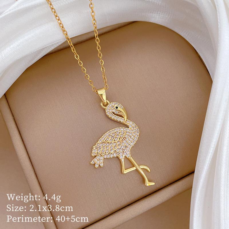 Female Versatile Collarbone Flamingo Necklace G131