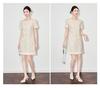 Summer Style Women's Slimming Dress - High-Quality Organza with Sparrow Feather Embroidery