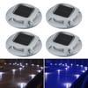 4PCS Solar Powered 8LEDs Boden Auffahrt Licht Deck Lampe IP68 Wasserdicht Eingebaute 600mAh