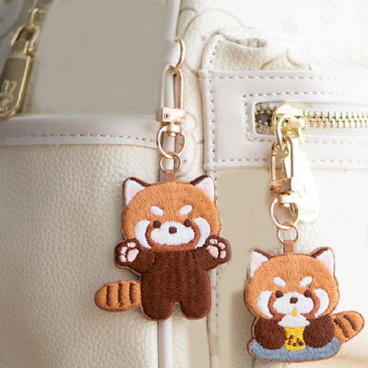 Cute Small Panda Embroidery Keychain Key Ornament Great for Key and Handbags