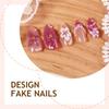 30 Piece Set of 3D Flower Almond Shaped Pressed Acrylic Nail Art Medium Length Suitable for Daily Wear and Holidays
