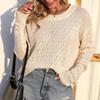 Women's Casual Fashion 2022 Long Sleeved Knitting Solid Color Sweater Top