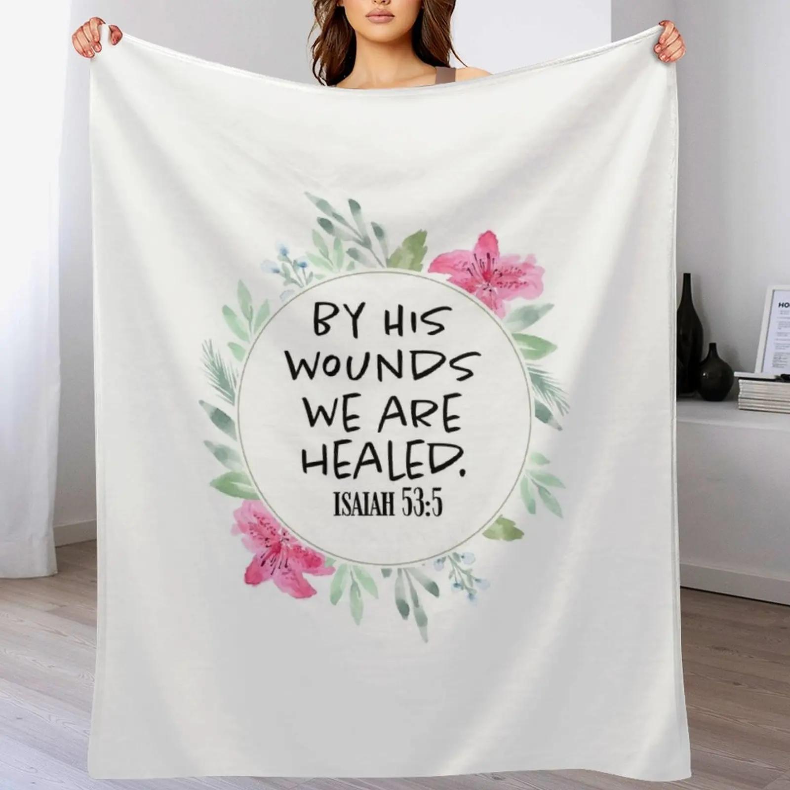 

By His Wounds we are healed Scripture Art Throw Blanket Color Fast Cozy Throw Blanket 102x76cm(40x30in)