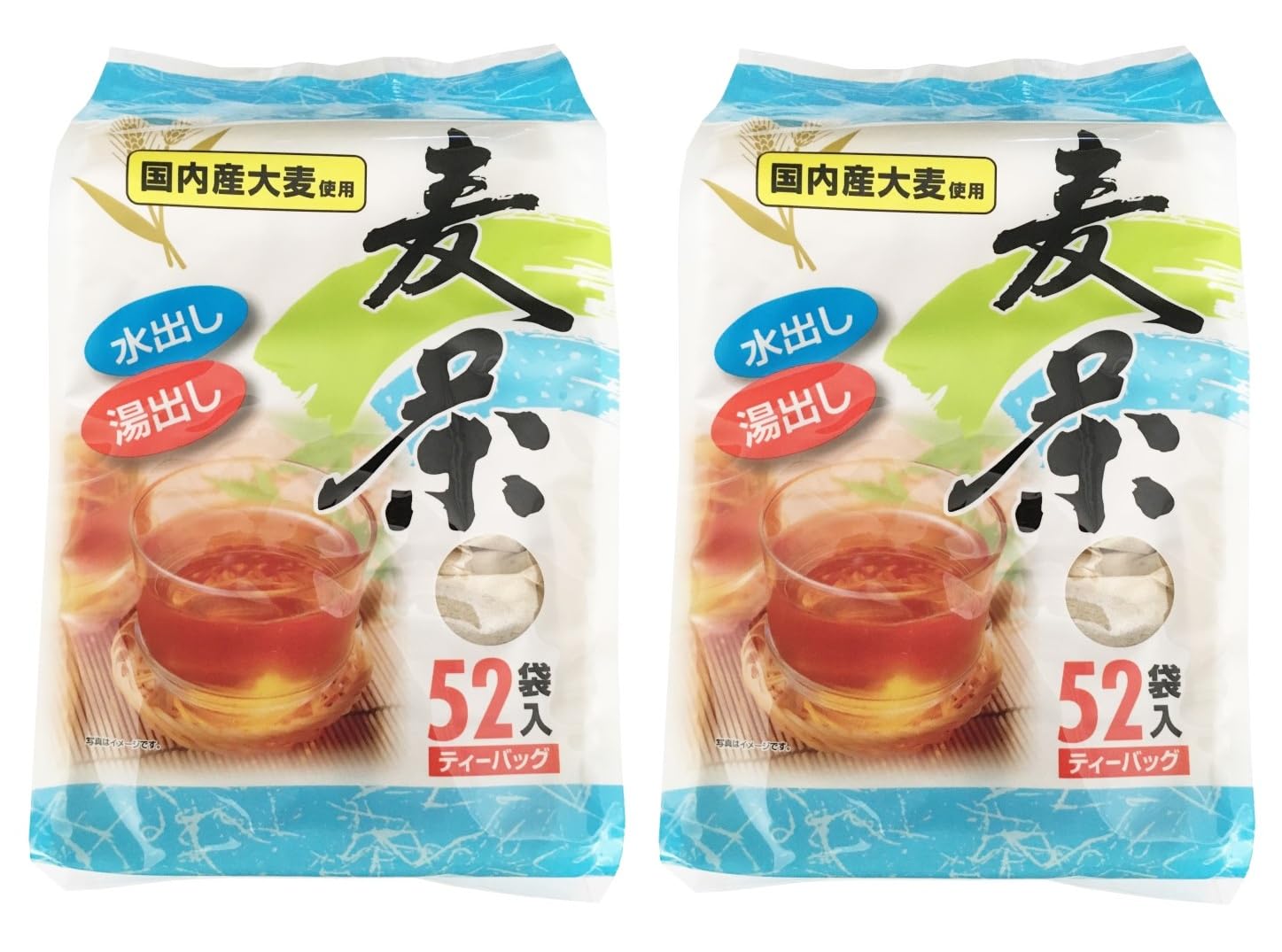Miehaku Kogyo Barley Tea with domestically produced x 52 x 2 Can be brewed with cold water or T.B. Made barley (8g sachets) bags. Sand-roasted,