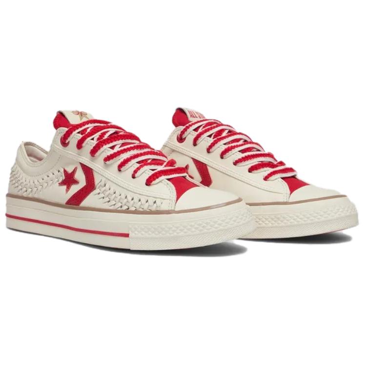 Converse Star Player 76 Comfortable Versatile Slip-Resistant Durable Low-Top Skate Shoes Unisex Sneakers Light-Red A13345C