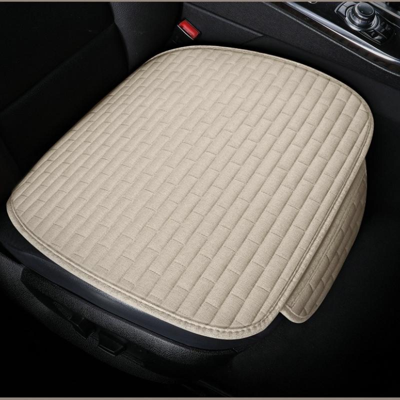 Universal Flax Linen Auto Seat Case Front Rear Non Slide All Season Automotive Protector Mat Pad Keep Warm Universal Fit Truck Suv Van