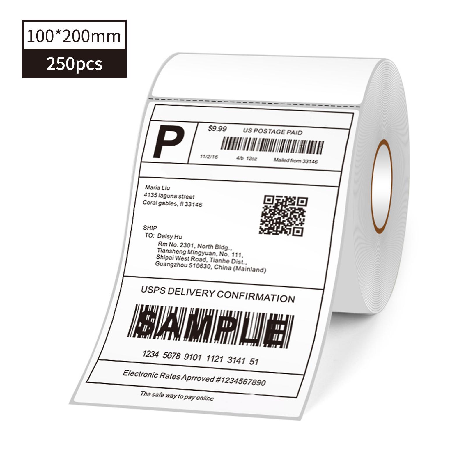Rouleau d'étiquettes d'expédition thermique Étiquette pour colis Imprimante thermique Papier étiquette polyvalent Autocollant Auto-adhésif Pour express