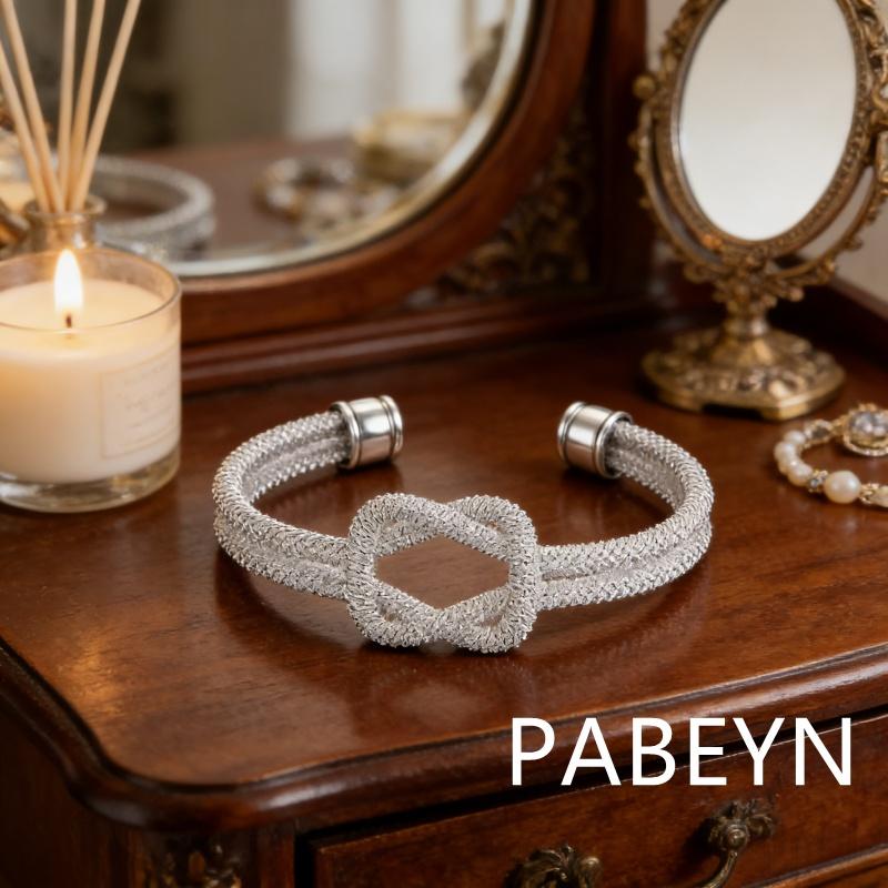 

925 Sterling Copper Fashion Trend Big Knot Mesh Bracelet Birthday Party Anniversary Gift Daily Wear медный