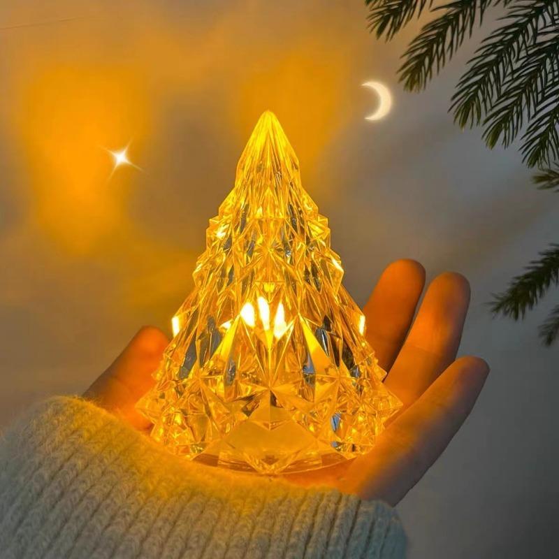Crystal Iceberg LED Night Light Acrylic Mountain Table Lamp Warm Glow Bedside Atmosphere Light for Bedroom Decor Holiday Gift