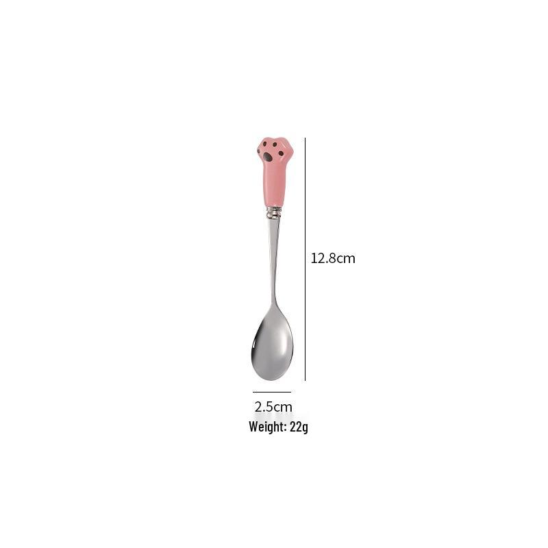 Cartoon Children's Stainless Steel Long Handle Spoon & Fork Set
