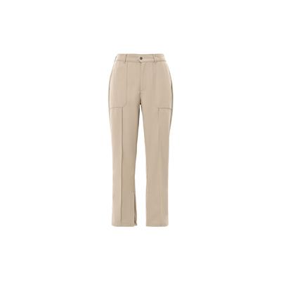 Calça Casual Tecida com Zíper Cor Sólida Feminina Calça Marrom Lendário FN5447-244