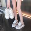 Shoes for Women 2025 New Summer Hollow Out Thick Bottom Women Sneakers Casual Breathable Solid Lace Up Women's Vulcanize Shoes
