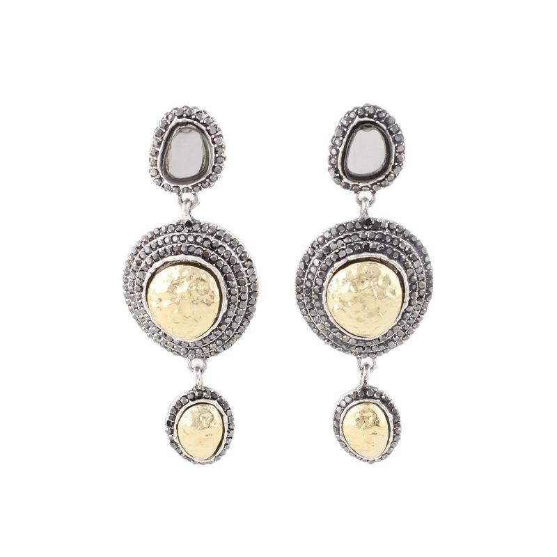 

Ювелирная текстура трехслойные серьги с полным бриллиантом нишевые ретро высококлассные изысканные серьги