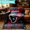 1PC Custom Name Blanket Houston-Texans Artwork Flannel blankets Patterns Throw Blanket All-Season Soft Gift for Couch, Bed, Camping, Birthday gifts