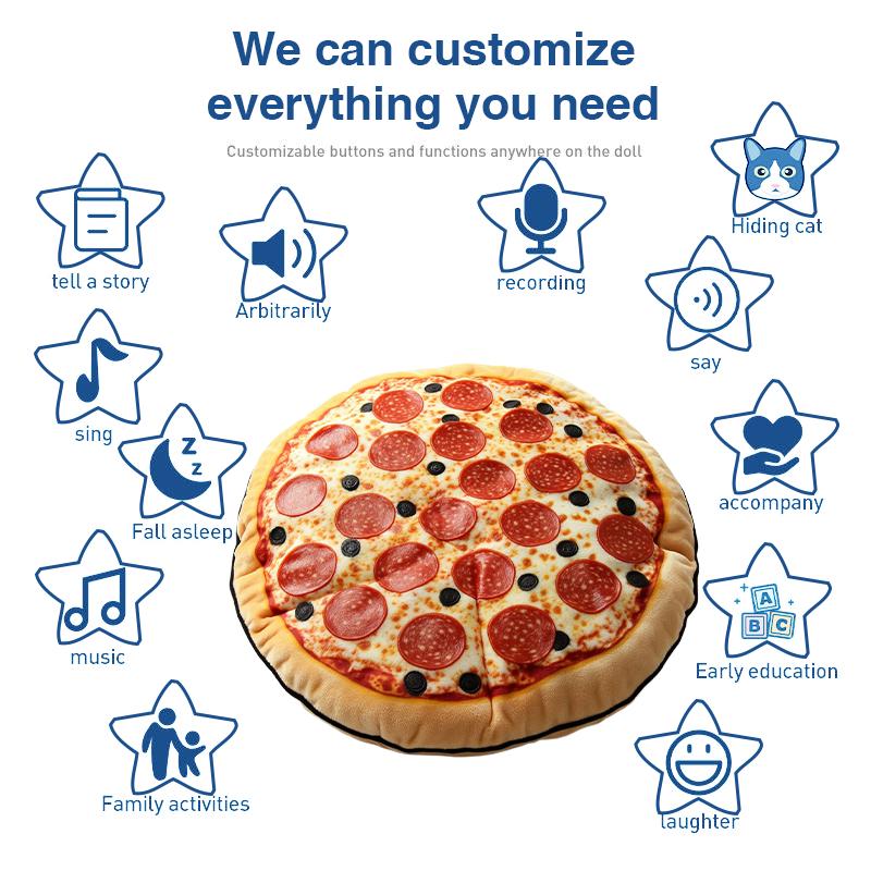 2024 New Design Custom  Food Toys for Kids Plush Pillow Funny Pizza Decoration Toys Funny Dolls Gifts for Friends
