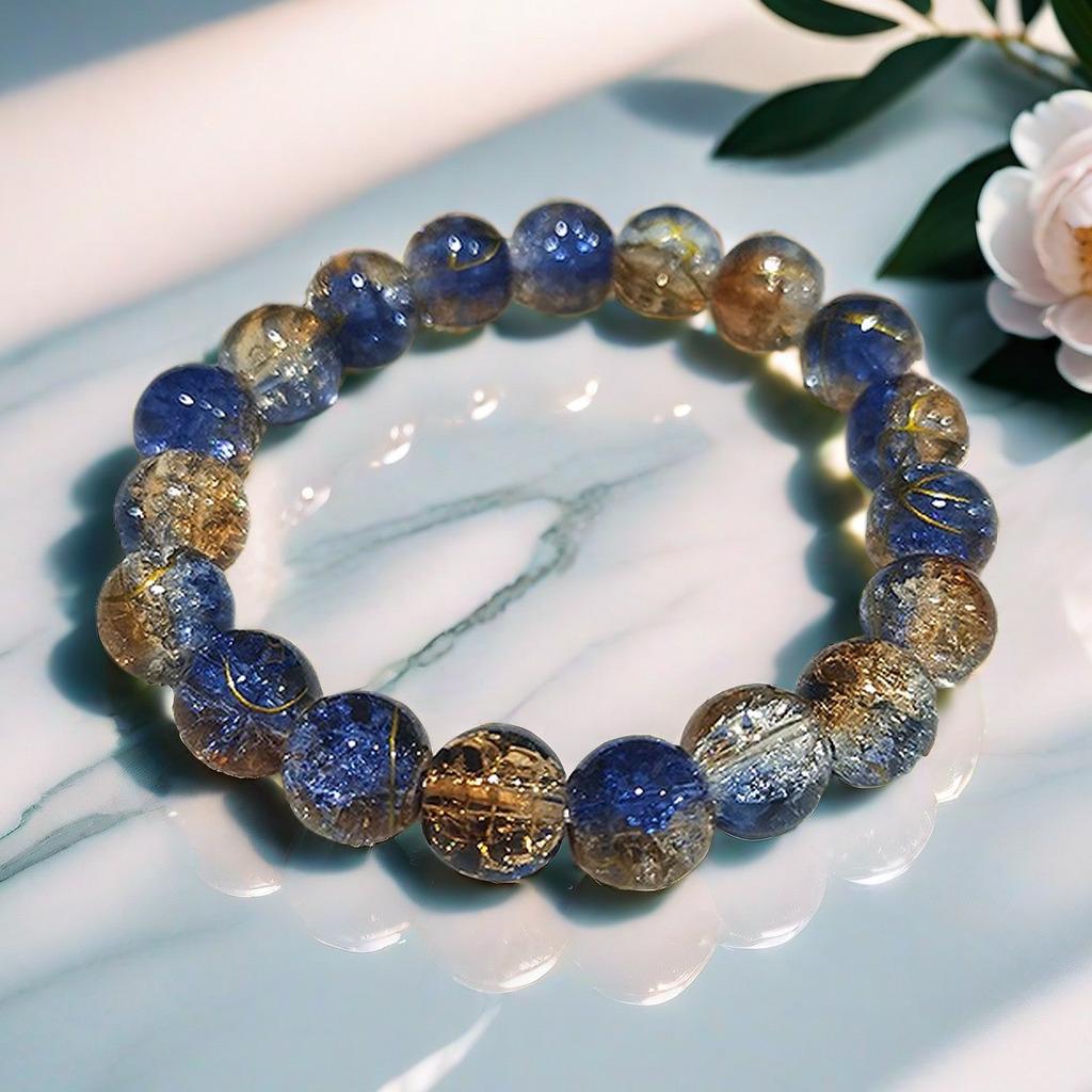 10mm Dopamine Jade Crushed Glass Bracelet: Women's Light Luxury Fidget Beaded Bracelet