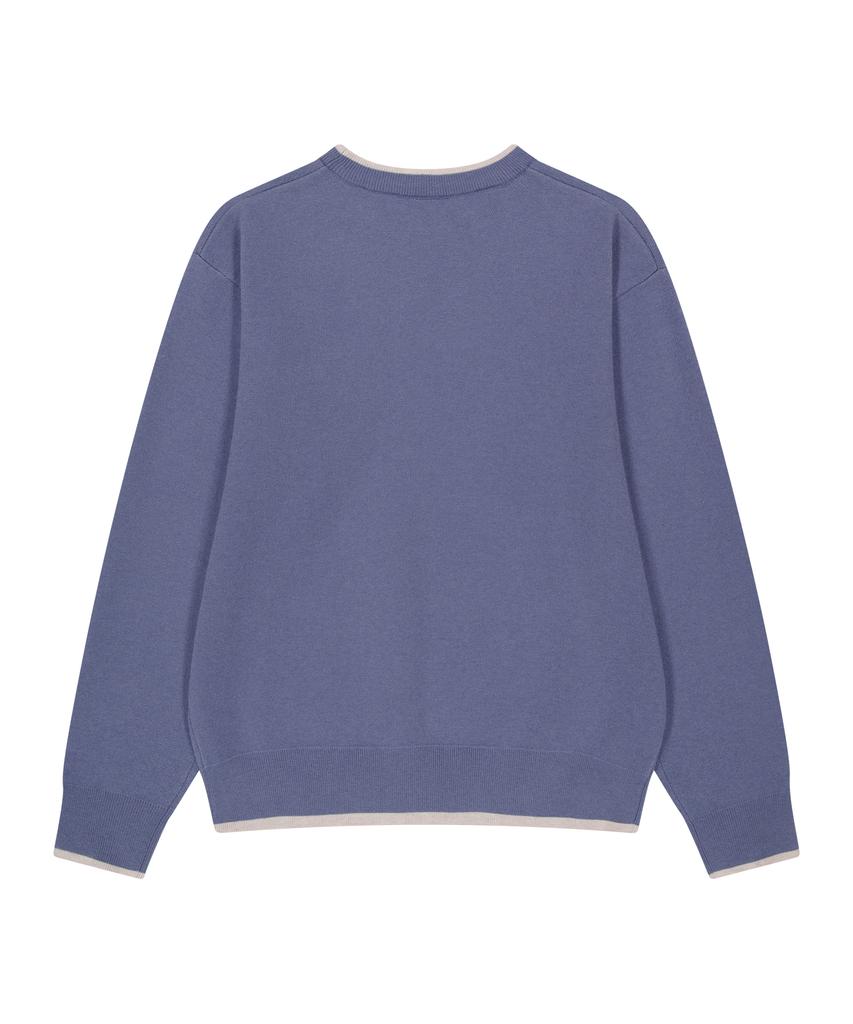 LMR Shangnongi Character Jacquard Crew Knit Blue