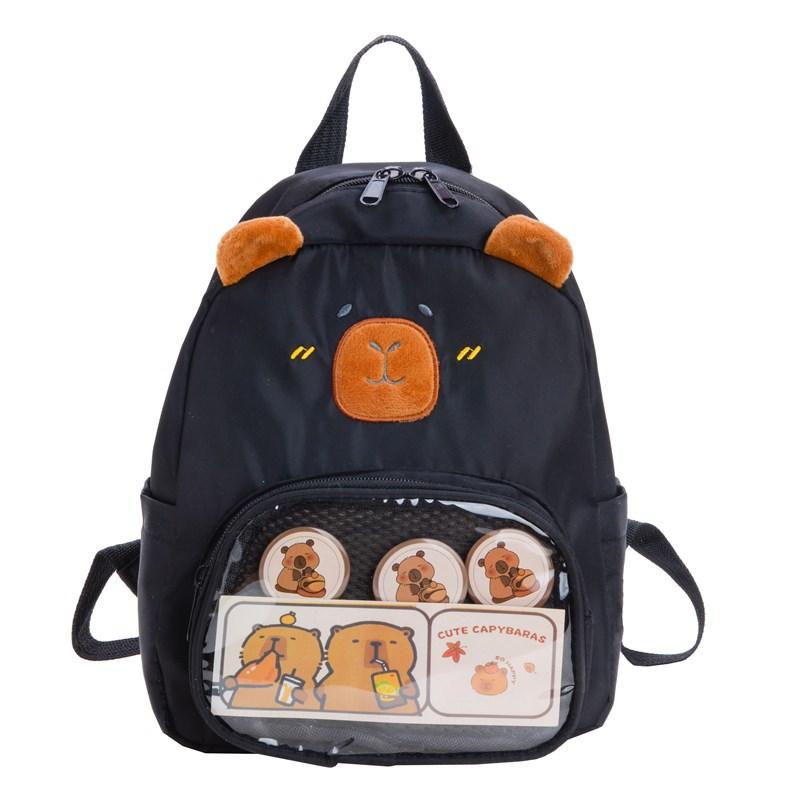 

Cute Roller Kapibara Boys And Girls Backpack Kindergarten Elementary School Bag Transparent Small Window Children S Backpack