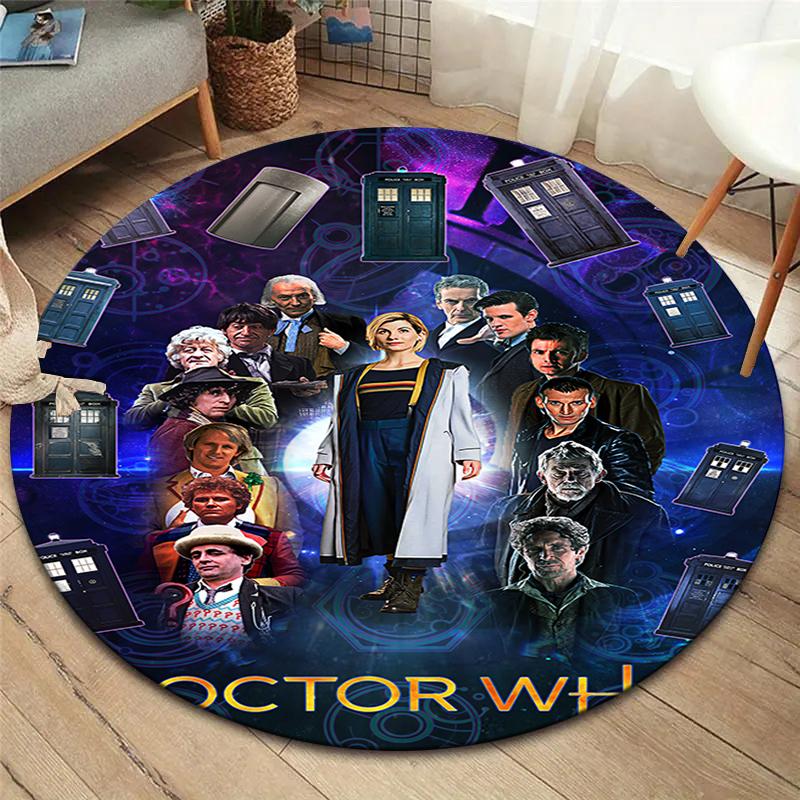 Doctor Who Round Area Rug,Carpet Rug for Living Room Bedroom Sofa Playroom Decor,Non-slip Floor Mat