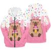 Women'S  Zip Up Hoodie 3D Printed Hooded Sweatshirt Hoody Coat with Pocket