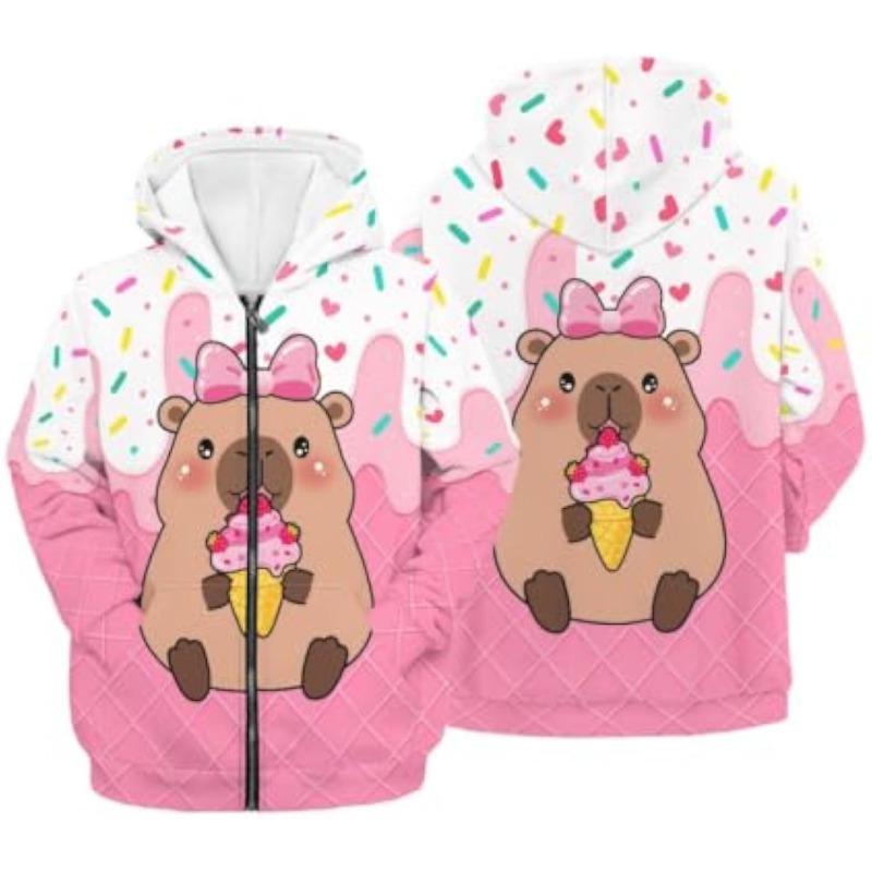 Women'S Zip Up Hoodie 3D Printed Hooded Sweatshirt Hoody Coat with Pocket