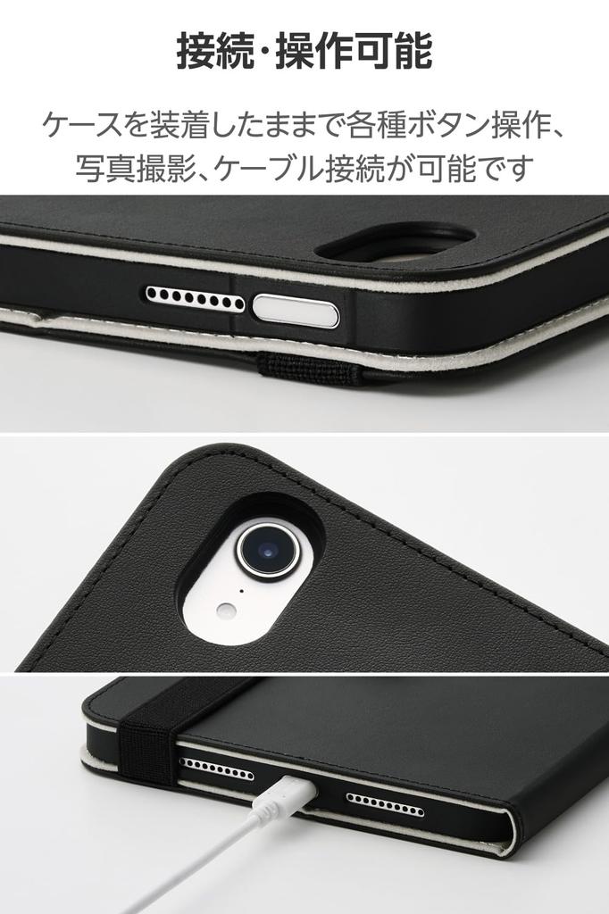 Elecom IPad Mini Pro Mini Soft with Two Stand Modes and Stylus (A17 2024) (6th Generation) Case, Leather, Lightweight, Holder, TB-A25SPLF2BK