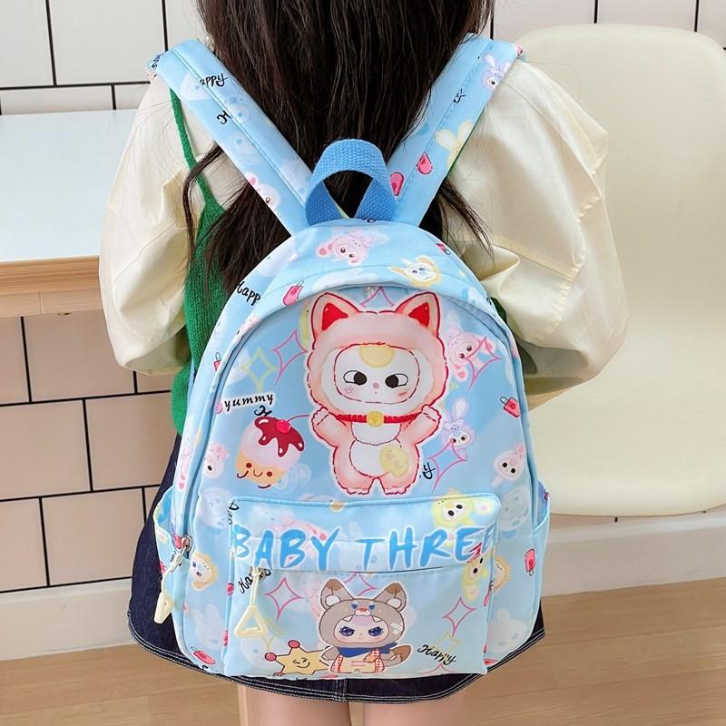 Baby Three Panda Frog Dog Capybara Animal Pattern Backpack Schoolbag Cartoon