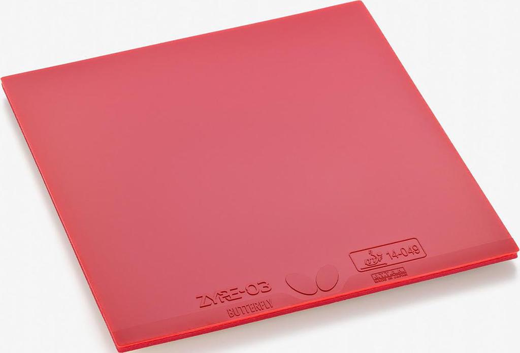 Butterfly Gomma Ping Pong ZAIA 03 Alta Tensione Invertita Rossa 2.7 06140
