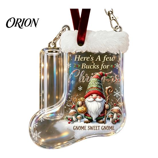 Christmas Money Holder for Cash Stocking Holder, Clear Gift Clip Ornament Tree Unique Graduation Hanging Decor, Transparent Bill Display Pendant