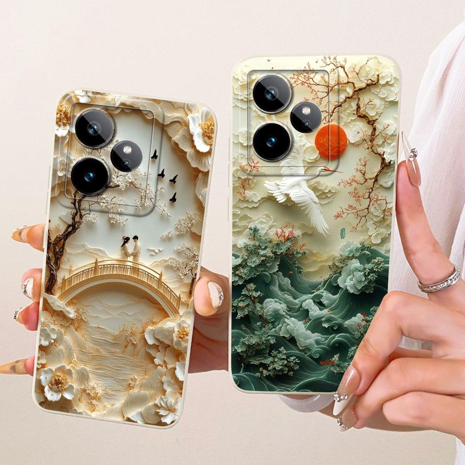 Für Realme GT 7 Hülle RMX5061 Kreatives Cartoon-Katzen-Süßigkeiten-Bemaltes Cover Weicher Silikon-Stoßfänger Für Realme GT7 Pro 7T RealmeGT7 Funda