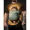 Funny Cartoon Cat T-Shirts Animal 3D Print Men Women Short Sleeve T Shirt Oversized Street Harajuku Y2K