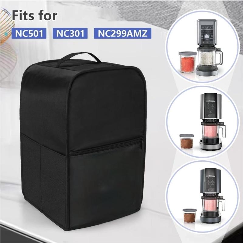 Hygienic Dustproof Cover with Accessories Pocket For Ice Cream Maker Waterproof Kitchen Appliance Protector With Handle