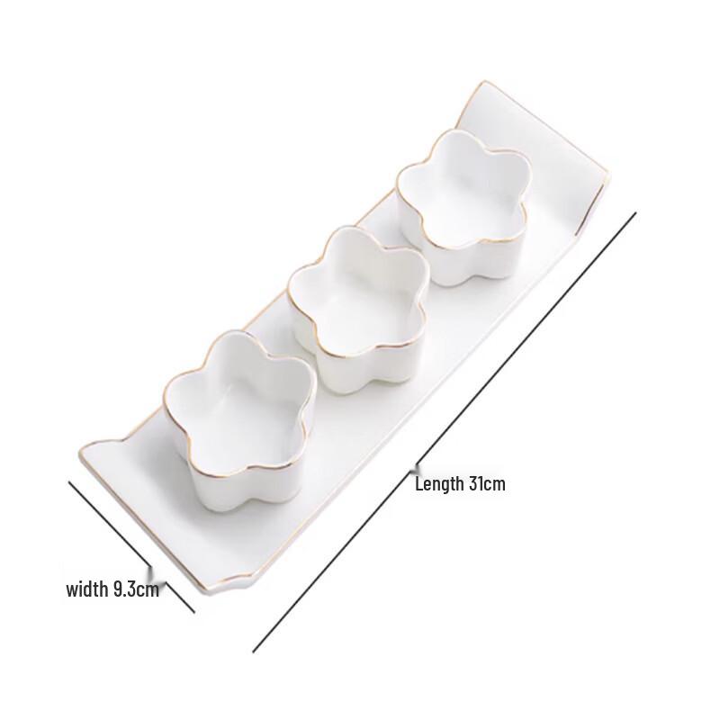 Chinese Style Ceramic Appetizer & Condiment Plate