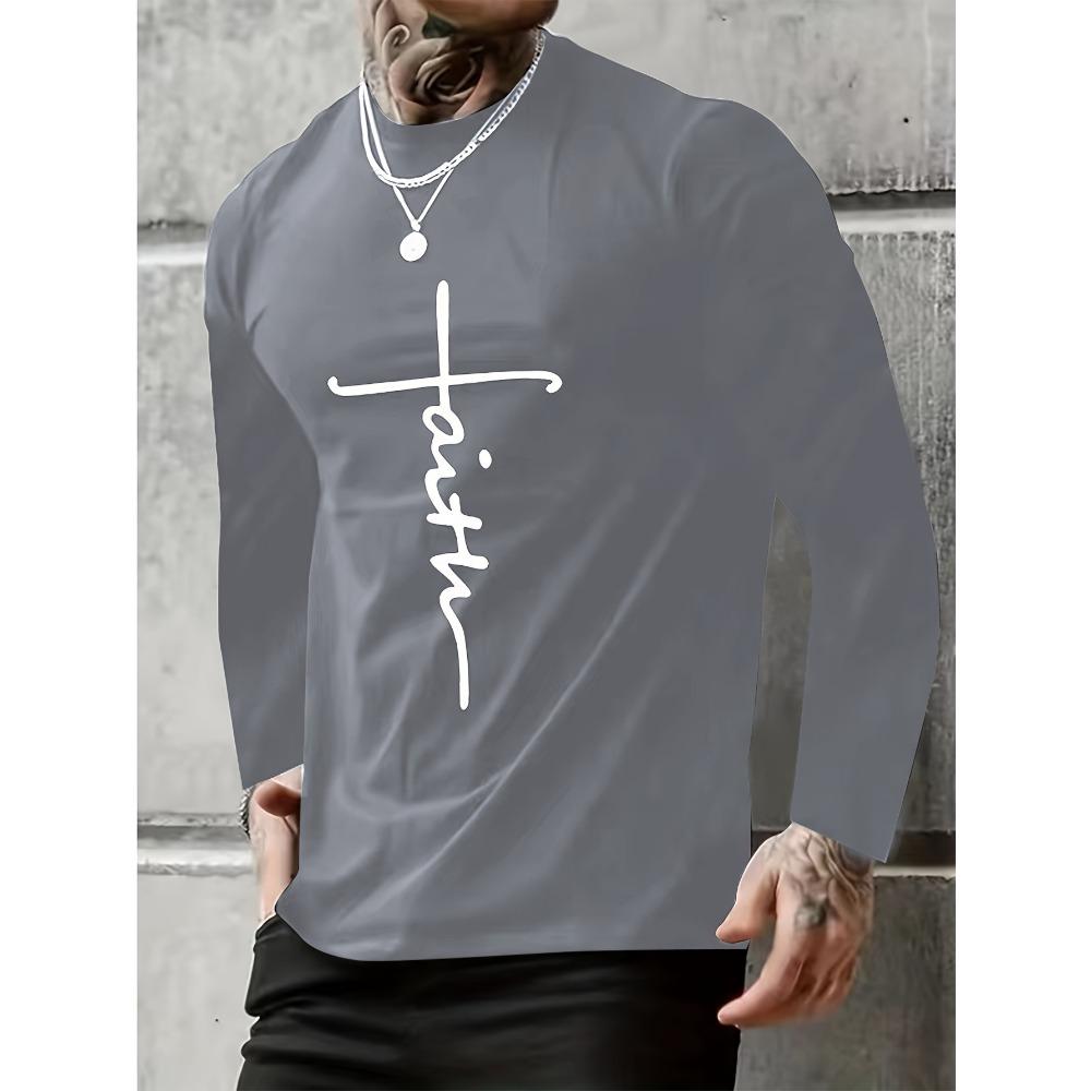 Men's Long Sleeved Casual Fashionable Simple Style Fashionable Versatile Comfortable Casual Plus Size Men's T-shirt