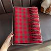 Winter Fashion Cashmere Red Plaid Design Scarf Men Women Warm Thicken Shawls Scarves Bufanda Tassel Poncho Echarpe Stoles
