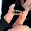 3PCS Adjustable Round Bead Ring Light Luxury Opening Ring Trendy Colorful Beads Ring  Party