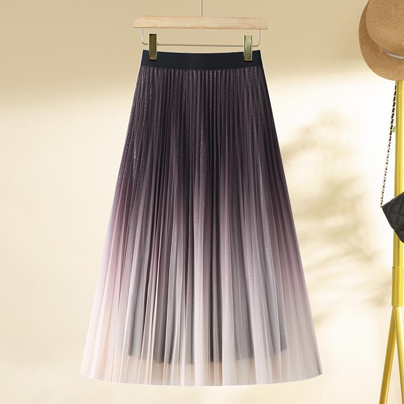 2024 Khaki High-Waisted Midi Skirt: Women's Autumn/Winter A-Line Slimming Hip-Hugging Style