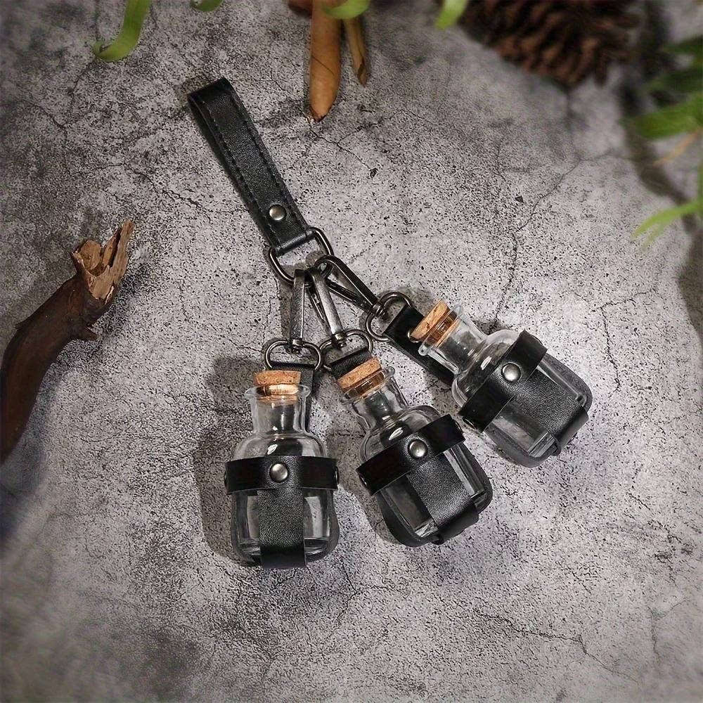 Medieval Alchemy PU Leather Holder Belt - Artificial Potion Bottle Accessory for Renaissance Faires And Cosplay Belt Accessory