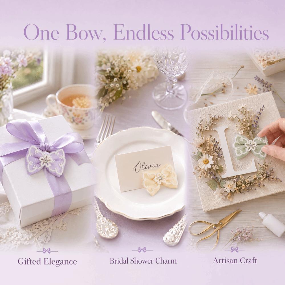 Sewing Decor Lace Mesh Bowknot Wedding Decoration Flower Bow Applique Children's Pantyhose